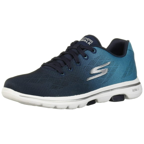 Skechers womens go Walk 5 - Alive Sneaker, NavyWhite, 105 US