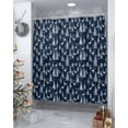 thumbnail image 4 of Navy Blue Christmas Shower Curtain, Xmas Tree Elk Christmas Waterproof Washable Boho Funny Cute Shower Curtains Set for Bathroom Farmhouse Bathtubs Decor with Hook, 36"Wx72"L, 4 of 7