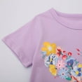thumbnail image 4 of HILEELANG Big Kids Girls' Short Sleeve Tee Cotton Casual Crewneck Easter Butterfly Flowers Graphic Tops T-Shirts Purple Green 3 Packs Sets 10Years, 4 of 5