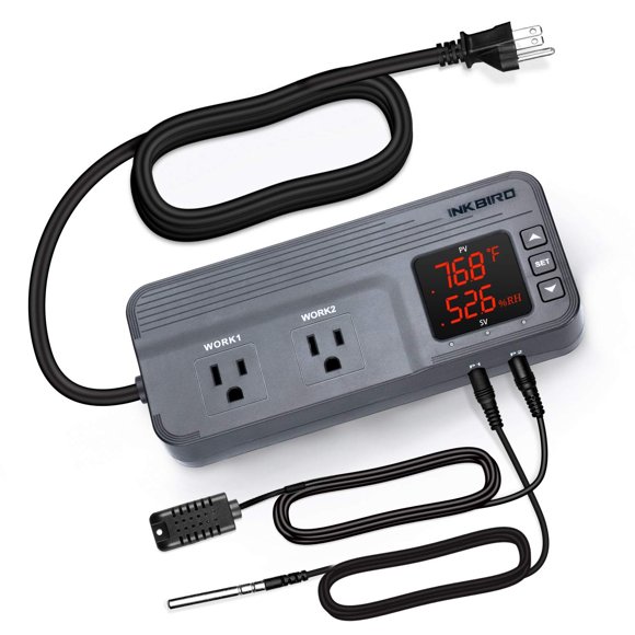 Controlador de temperatura y humedad Inkbird ITC-608T 120V