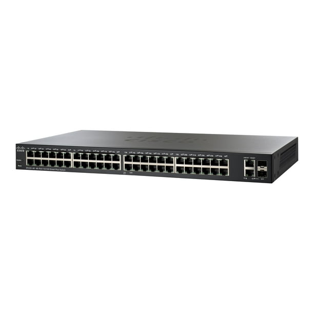 Cisco 220 Series SF220-48 - Commutateur - Géré - 48 x 10/100 + 2 x combo Gigabit SFP - Bureau, Rack-Montable