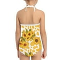 thumbnail image 5 of FOR U DESIGNS Novelty One Piece Swimwear for Girls Yellow Cow Print Sunflowers Gymnastics Dancewear for Kids Lightweight Breathable Beachwear Size 7-8, 5 of 6