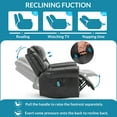 thumbnail image 3 of OUINCH Manual 360 Degree Swivel Glider Rocker Recliner Chair with Massage and Heat, USB Ports and 2 Side Pockets, Faux Leather, Grey, 3 of 7