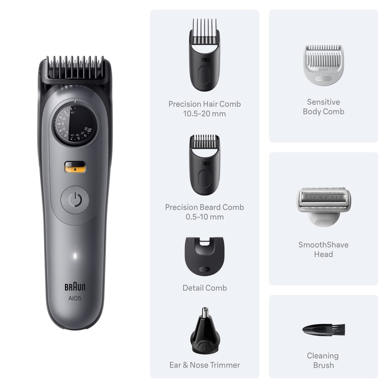 Braun All-in-One Series 5 Trimmer Kit, 40 Lengths, Ultra Sharp