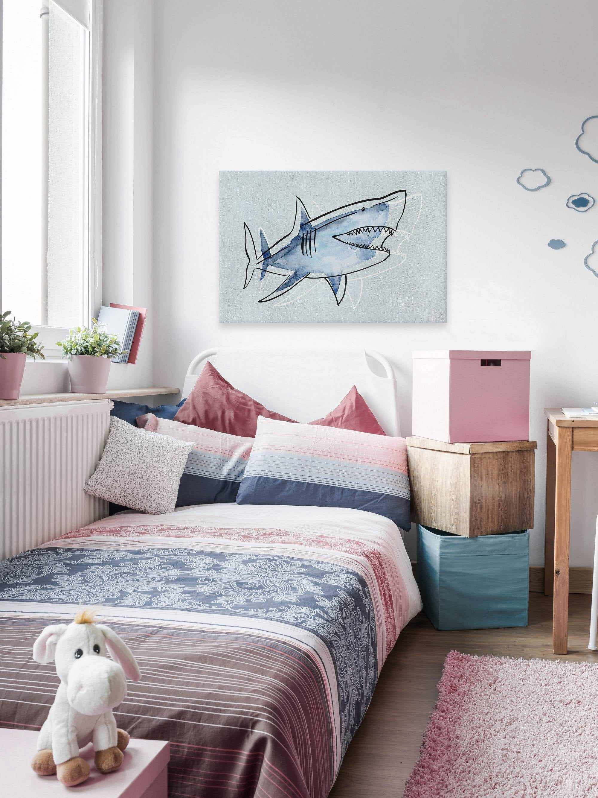 Marmont Hill Great Blue Shark II Canvas Wall Art