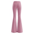thumbnail image 4 of Xijirk Womens High Waist Flare Pants Solid Stretchy Knit Bell‑Bottom Casual Trousers No Pockets Size:L, 4 of 5