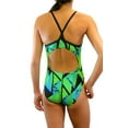 thumbnail image 2 of Adoretex Girl's/Women's Printed One Piece Thin Strap Athletic Swimsuit (FN036A) - Green - 36, 2 of 3