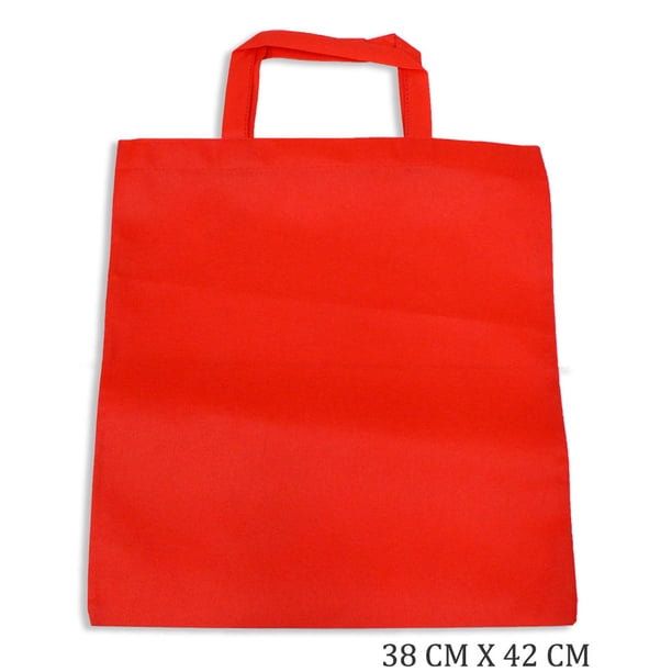 Short Handled Cloth Reusable Bags With Color Variety