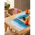 thumbnail image 3 of Summer Beach Blue Ocean Placemats Set of 4,Wipeable Washable Table Mats for Dining Tables,Coastal Waves Abstract Art Place Mats for Kitchen Event Party Tabletop Decor, 3 of 7