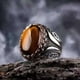 thumbnail image 1 of Anillo de plata de ley con ojo de tigre natural para hombre, talla 10 Sailing Electrónica, 1 of 5
