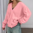 thumbnail image 2 of Ediodpoh Womens Cardigan Sweaters Soft Knit Cardigan Long Sleeve Open Front Loose Fit Casual Outwear Cozy Fall Winter Pink L, 2 of 7