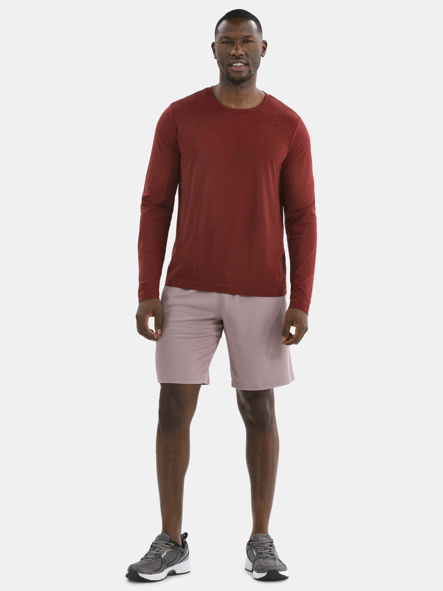 Athletic Works Men's and Big & Tall Men's Tri-Blend Tee with Long Sleeves, Sizes XS-4XLT