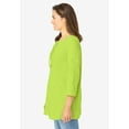 thumbnail image 6 of Woman Within Plus Size Lace-Up Three-Quarter Sleeve Tee, 6 of 6