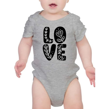 

Love W Flowers Bodysuit Infant -Smartprints Designs 24 Months