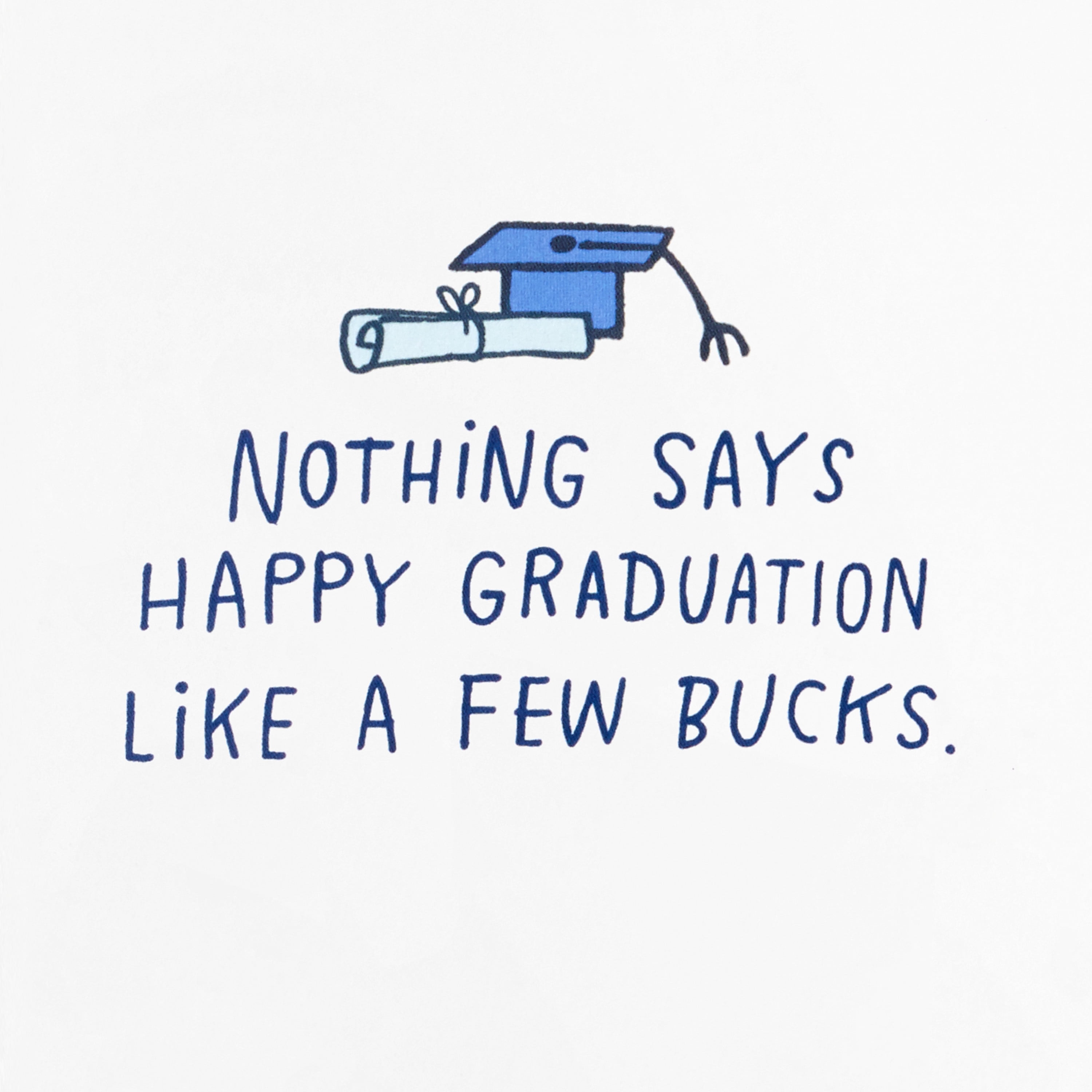 Hallmark Shoebox Funny Blue Paper Money Holder Graduation Card (a Few Bucks)