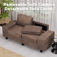 thumbnail image 3 of Meetleisure 70" 2 Seater Sofa,Extra Deep Seat Loveseat Couch for living Room,with Side Pockets Free 2 Cushions,Coffee, 3 of 7