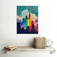 thumbnail image 2 of Rainbow Skyscrapers Skyline Cityscape Abstract Multicoloured Painting Unframed Wall Art Print Poster Home Decor Premium, 2 of 4