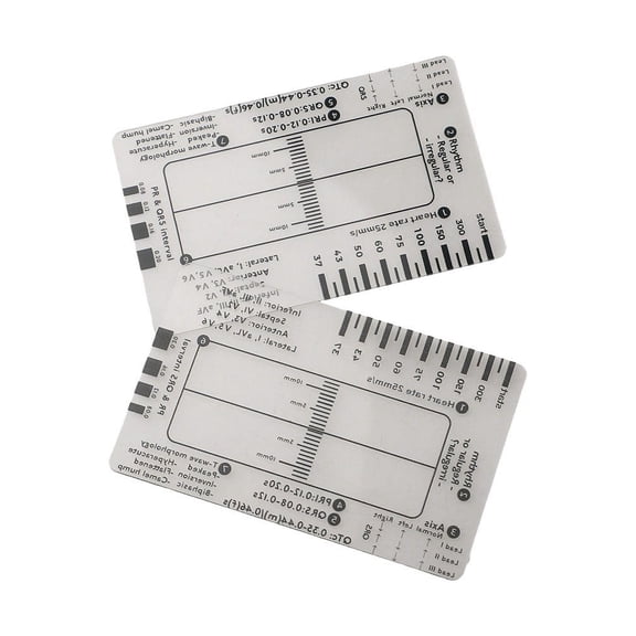 RANMEI 1/2Pcs Electrocardiogram 7 Step Ruler Transparent Ekg Calipers Measuring Tool Portable Ekg Interpretation Plastic Accessories