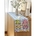 thumbnail image 5 of Table Runner 90 Inches Long for Kitchen Dining, Spring Floral Gnomes Dresser Scarf Farmhouse, Dining Table Decorations for Wedding/Parties, Watercolor Flowers Butterflies Blue Plaid 13 x 90 In, 5 of 8