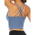 thumbnail image 3 of YouLoveIt Women's Sports Bra Stretch Cami Tank Top Padded Wireless Cross Back Yoga Bra Yoga Vest Seamless Short Camisoles Women Tank Top Cami Sport Yoga Bras, 3 of 8