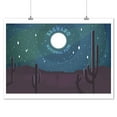 thumbnail image 2 of Saguaro National Park, Arizona, Desert Scene at Night (9x12 Wall Art Print, Home Decor), 2 of 3