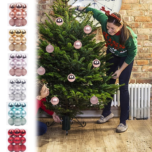 Xihbxyly Ofertas de Liquidación de Hoy Ofertas Prime Adornos Navideños 6 Cm, 12 Piezas, Bolas Navideñas Galvanizadas, Juego de Adornos Navideños Colgantes para Árbol de Navidad