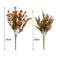 thumbnail image 5 of Artificial Faux Fall Eucalyptus Plants Flowers Outdoor Outside Decoration, 5 Bundles Fake Silk Orange Boxwood Realistic UV Resistant for Planter Front Door Porch Patio Yard Decor, 5 of 7