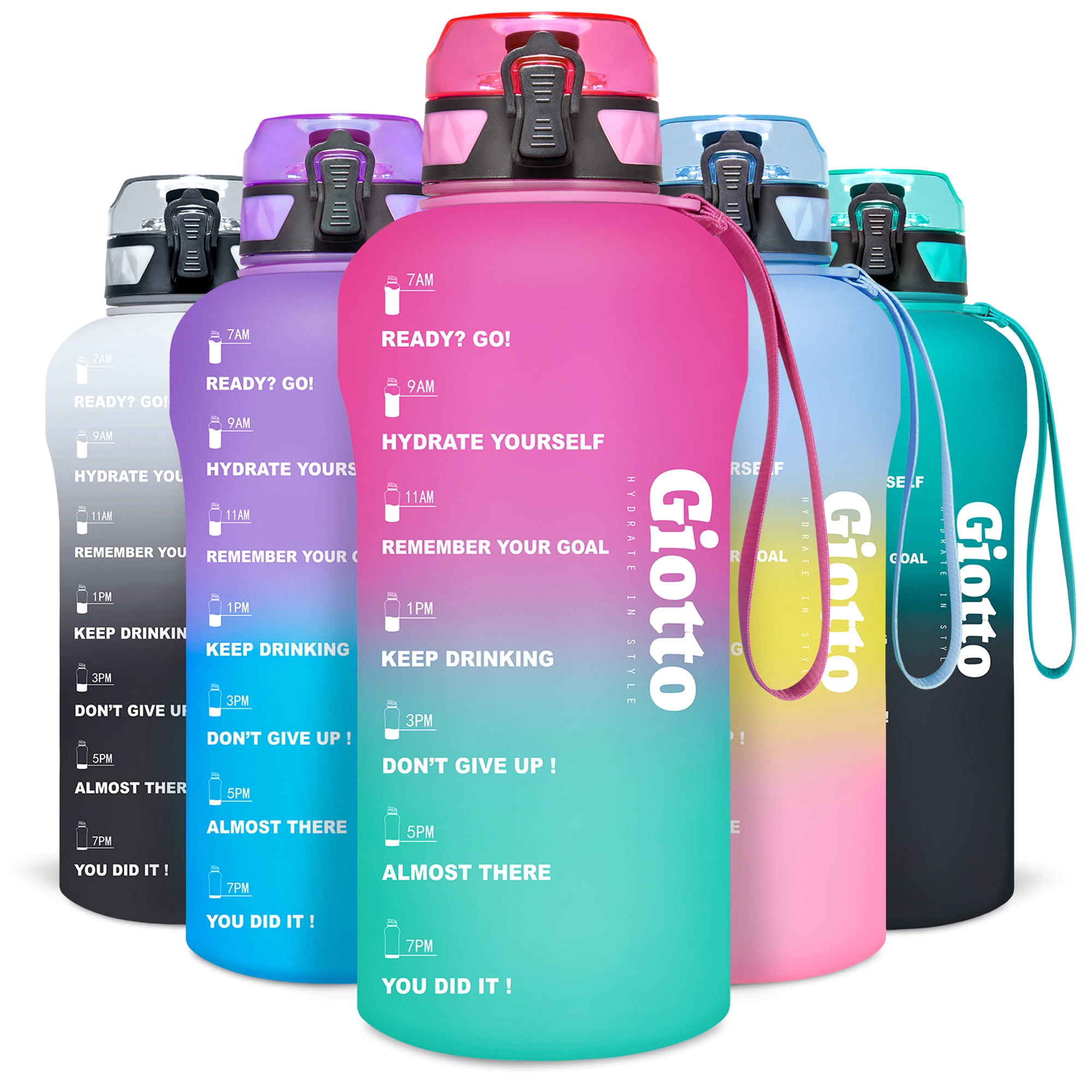 Allfourior 32oz Water Bottle With Time Marker - BPA Free, Leak Proof, Motivational Drink Tracker - View #2