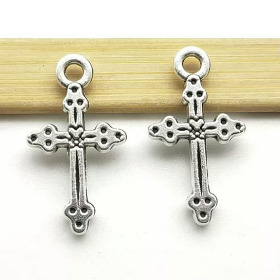 U8MO 20/50/100pcs cross Antique Silver Charms Pendants for Jewelry Making 21*12mm-20pcs
