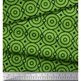 thumbnail image 2 of Soimoi Green Moss Georgette Fabric Dots & Circle Geometric Print Fabric by the Yard 42 Inch Wide, 2 of 3