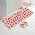 thumbnail image 2 of Red Strawberry Plants Fruit Dot Pink Pattern Bathroom Rugs Mat,Non Slip Microfiber Bathroom Rug,Rubber Backing,Soft Bathroom Mats for Bathroom Floor,Tub and Shower,60x24in(150x60cm), 2 of 4