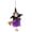 Purple, variant on Halloween Decor Indoor Spooky Halloween Decorations Purple Witch Broomstick Bell Hanging Ornament for Home Front Door Wall Tree Yard Haunted House Party Decor