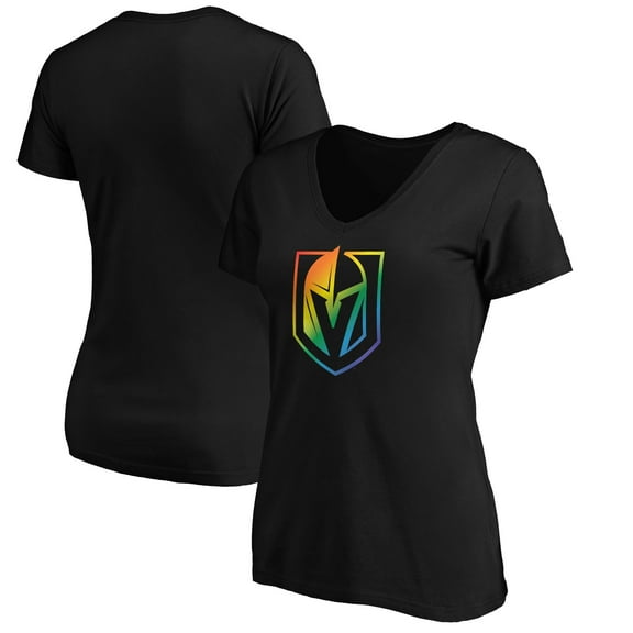 Women's Black Vegas Golden Knights Team Pride Logo V-Neck T-Shirt