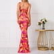 thumbnail image 3 of WILLBEST Vestidos Maxi de Mujer Vestidos de Verano para Mujer Moda Boho Estampado Floral Cubierta Cuello Redondo sin Mangas Grande, 3 of 3
