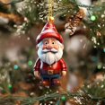 thumbnail image 5 of Colgante de árbol de Navidad con muñeco de nieve de Papá Noel y dibujos animados de acrílico 2D, adorno colgante bonito para Navidad, regalo de Año Nuevo 2025 para el hogar, 5 of 5
