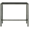thumbnail image 2 of vidaXL Garden Bar Table Grey 130x60x110 cm Poly Rattan and Glass, 2 of 5