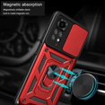 thumbnail image 3 of Case for Xiaomi Redmi Note 11 4G (Not 5G) with Slide Camera Cover, Heavy Duty Military Grade Protection Phone Case with Ring Stand for Xiaomi Redmi Note 11 4G/Redmi Note 11S SJ Red, 3 of 14
