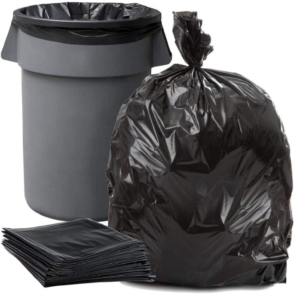50Pcs Heavy Duty 45 65 Gallon Black Trash Bags 2 Mil Large Garbage