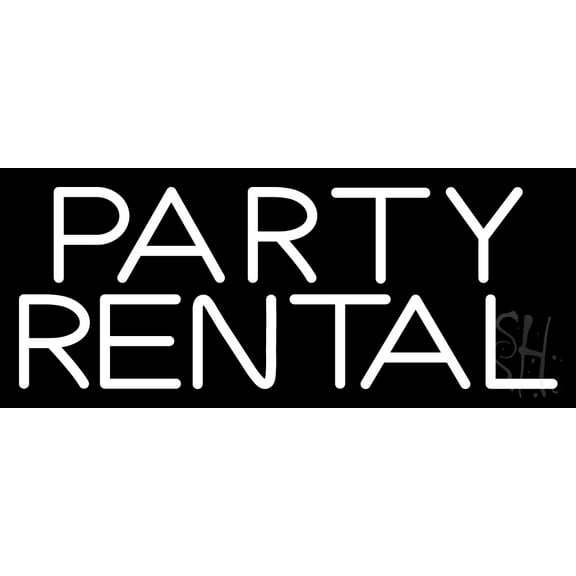 Party Rental 1 LED Neon Sign 6 x 15 - inches, Black Square Cut Acrylic Backing, with Dimmer - Bright and Premium built indoor LED Neon Sign for Event, Party.