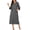 Dark Gray, variant on Women Zipper Front Robes 3/4 Sleeve Housecoat Full Length Loungewear Dress with Pocket Long Nightgown Sleepwear Bathrobes