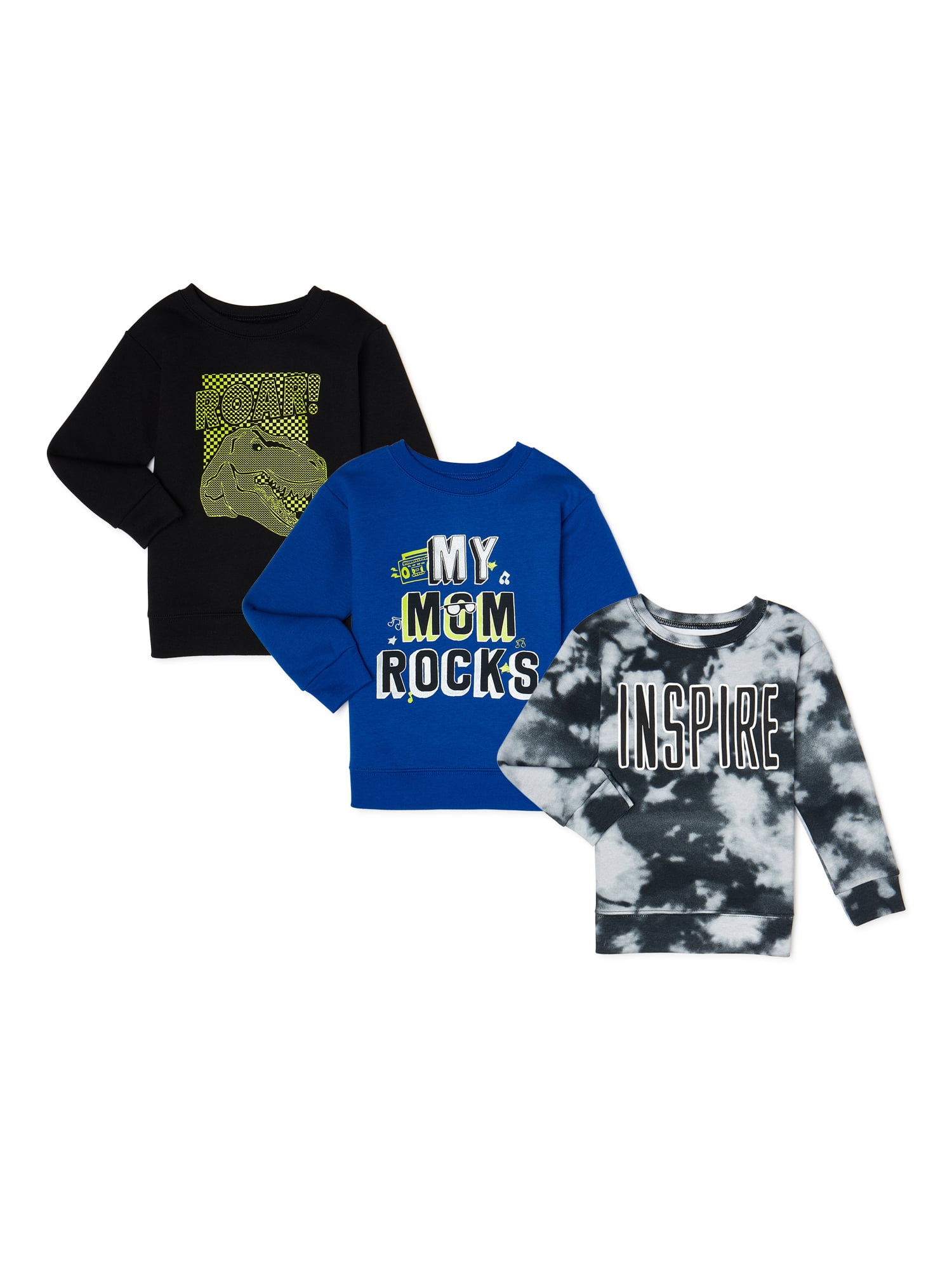 Garanimals Baby and Toddler Boy Fleece Sweatshirts Multipack, 3Pack