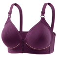 thumbnail image 2 of LYEAA Womens Bras Front Closure Push up Lightly Lined Cotton Wireless Daily Bras Wirefree Adjustable Strap Soft Bralette No Wire Breathable Comfort All Coverage Sleeping Bras for Elderly Purple L, 2 of 8