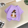 thumbnail image 5 of KPOPLK Kids Spooky Season Fall Tops Girls Halloween Ghost Short Sleeve Shirt Kids Girls Fall Halloween T-Shirts Size 1-2 Years,Purple, 5 of 5