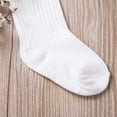 thumbnail image 4 of Kmbangi Boy Girl Knit Ribbed Socks Solid Color Letter Ankle Length Breathable Socks, 4 of 7
