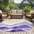 thumbnail image 5 of Purple Waves Coastal 6ft Round Rug, PurpleOmbre Summer Beach Oceans Non-Skid Rubber Backing Large Area Rugs - Living Room Bedroom Home Office, Indoor Floor Mat Carpets Washable Rug, 5 of 9