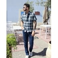 thumbnail image 4 of COOFANDY Mens Button Up Shirts Short Sleeve Collared Button Down Shirt Men Checkered Shirt, 4 of 7