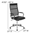 thumbnail image 5 of Flash Furniture High Back Black Mesh Contemporary Executive Swivel Office Chair with LeatherSoft Seat, 5 of 13