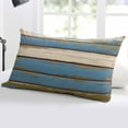 thumbnail image 5 of Blue Beige Wood Grain Throw Pillow Cover 16 x 24 Inch Decorative Pillow Cover Vintage Shabby Plank Lumbar Pillowcase Seasonal Rectangle Cushion Case for Couch Sofa Bed Living Room, 5 of 7