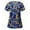 Blue#00, variant on TIMIFIS Black V-Neck Scrub for Women Summer Scrub Tops Workwear Nursing Scrub Shirts Printed Short Sleeve Uniform Scrub Tops with Pockets - Spring/Summer