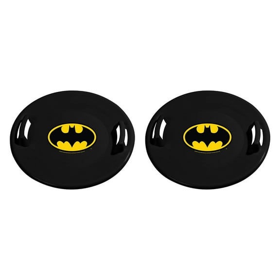Slippery Racer Downhill Pro Round Batman Saucer Disc Snow Sled (2 Pack)